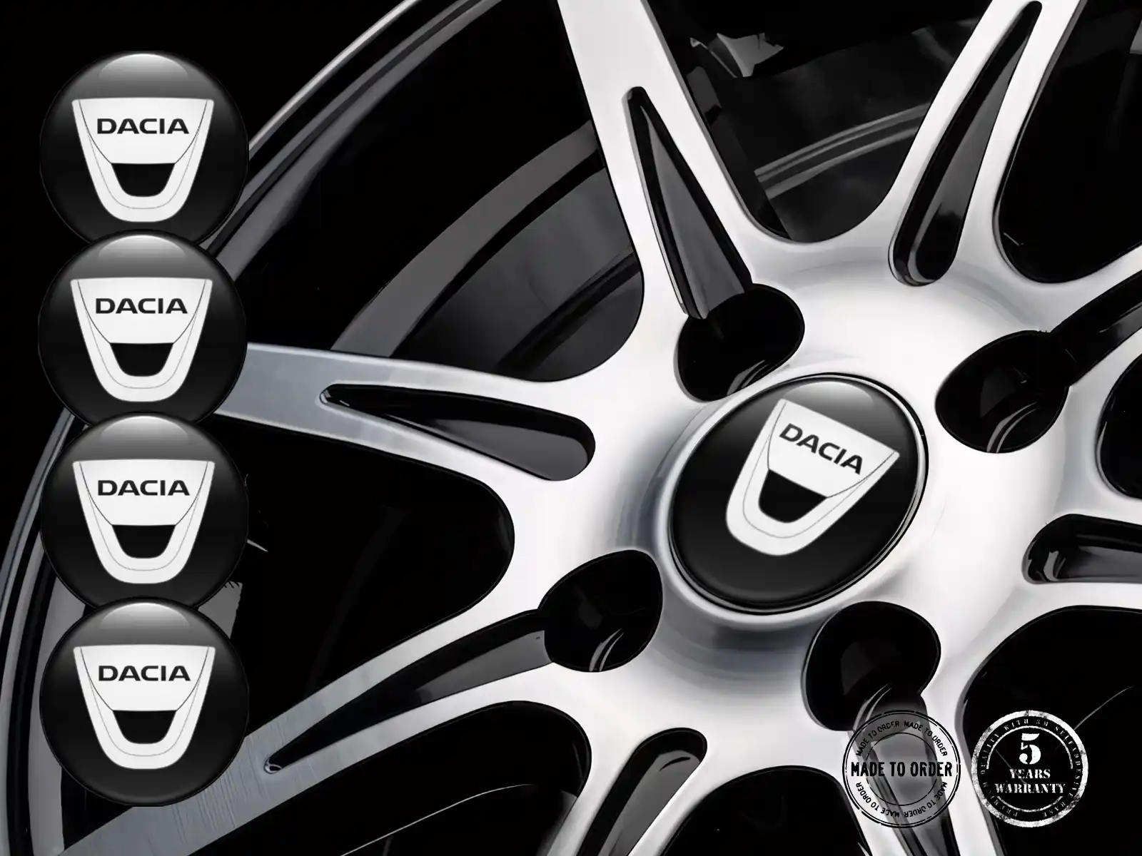 Dacia Radaufkleber Logo Harzgewölbtes Design